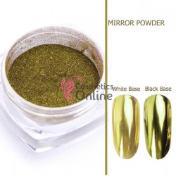 Pigment mirror chrome effect pentru Gel UV sau Acril, NADP015GG + 1 aplicator Crystal Tabac